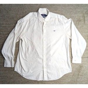 Vinyard Vines Mens Shirt Button Down Long Sleeve Large White 100% cotton (0258)